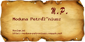 Moduna Petróniusz névjegykártya